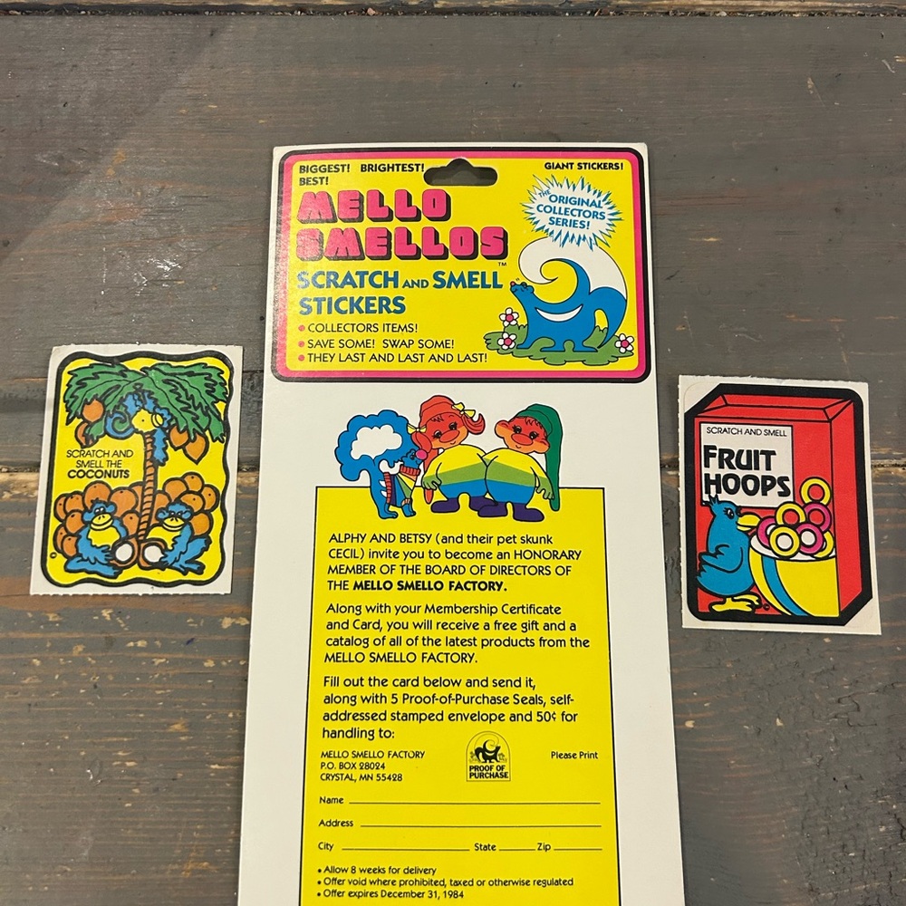 Mello Smellos Vintage Scratch and Sniff Stickers